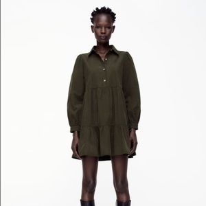 Zara Green Corduroy Dress